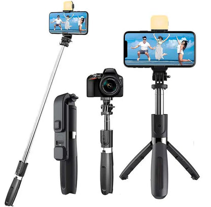 3 in 1 Multi Function Selfie Tripod with Remote and Selfie Light